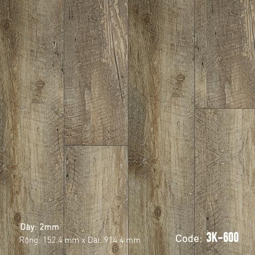 Sàn Nhựa Giả Gỗ Dán Keo 3K600